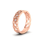 Load image into Gallery viewer, Milgrain Woven 0.16 Ct. Round Diamond Wedding Band 14K Gold
