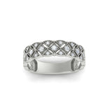 Load image into Gallery viewer, Milgrain Woven 0.16 Ct. Round Diamond Wedding Band 14K Gold
