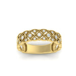 Load image into Gallery viewer, Milgrain Woven 0.16 Ct. Round Diamond Wedding Band 14K Gold
