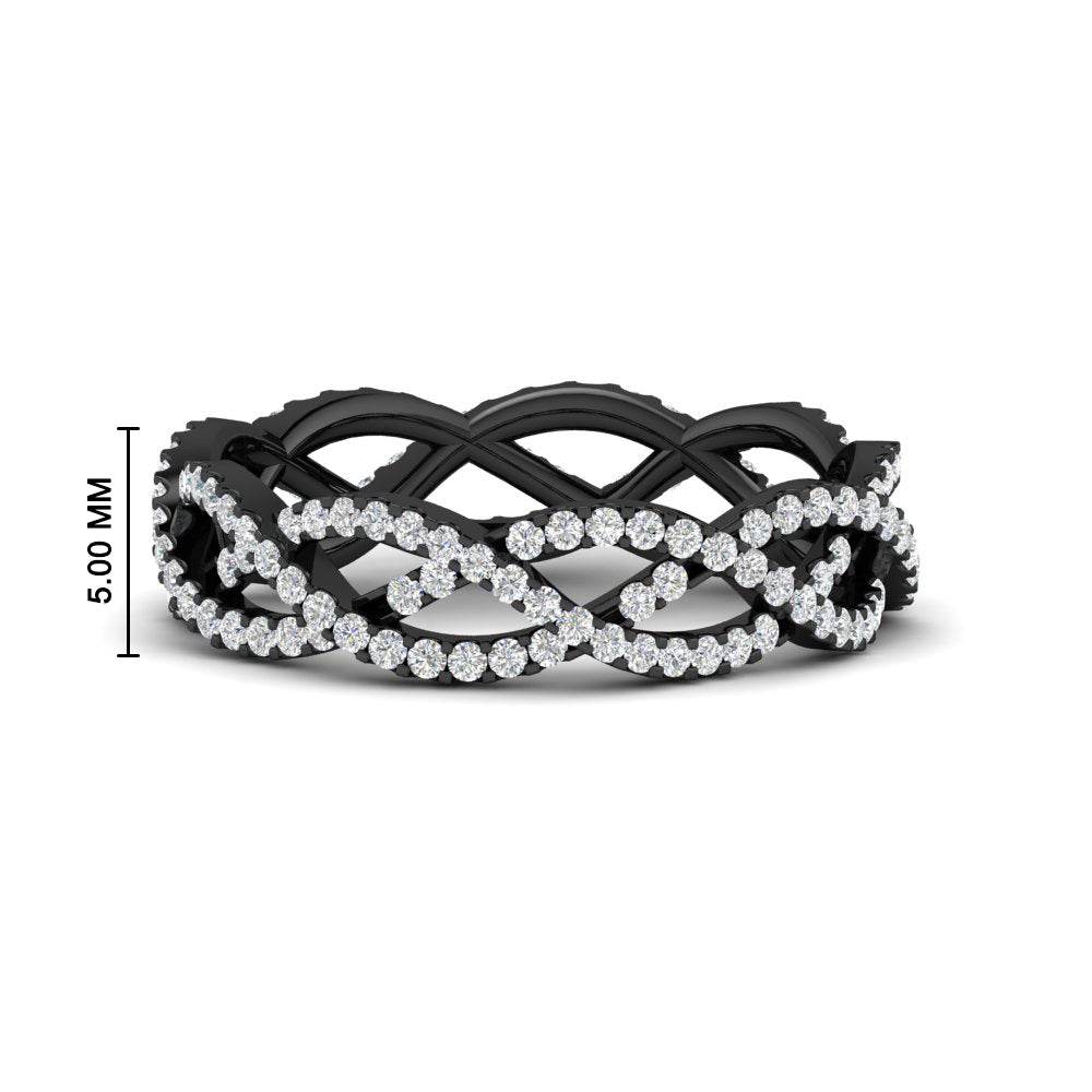 0.62 Ct. Weave Round Diamond Wedding Band Ring