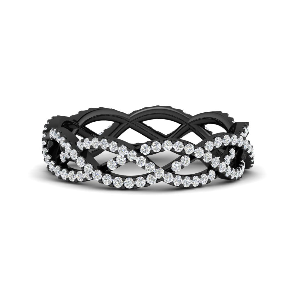 0.62 Ct. Weave Round Diamond Wedding Band Ring