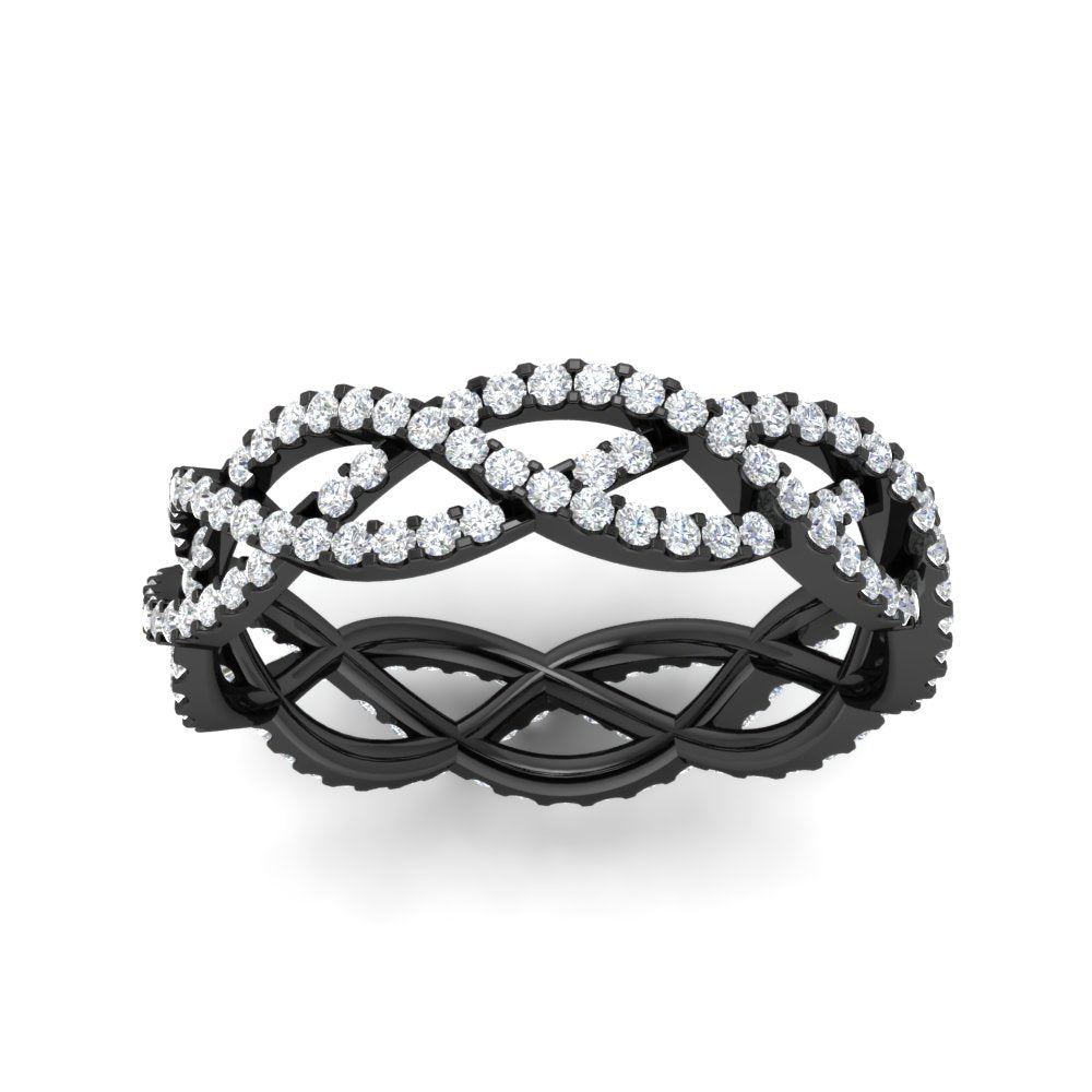 0.62 Ct. Weave Round Diamond Wedding Band Ring