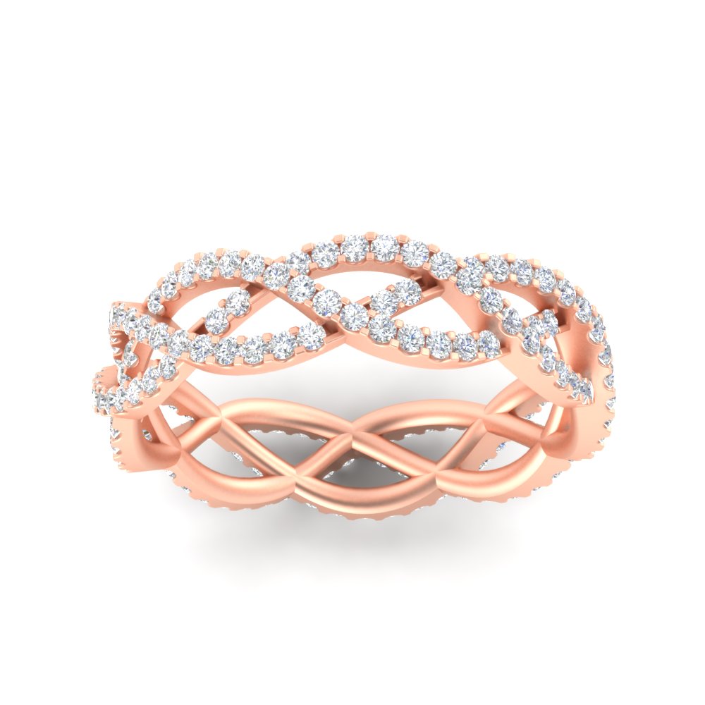 0.62 Ct. Weave Round Diamond Wedding Band Ring