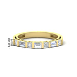 Load image into Gallery viewer, 0.85 Ct. Princess and Baguette Bar Set Wedding Band 14K Gold
