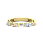 Load image into Gallery viewer, 0.85 Ct. Princess and Baguette Bar Set Wedding Band 14K Gold
