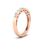 Load image into Gallery viewer, 0.85 Ct. Princess and Baguette Bar Set Wedding Band 14K Gold

