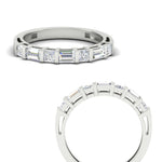 Load image into Gallery viewer, 0.85 Ct. Princess and Baguette Bar Set Wedding Band 14K Gold
