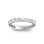 Load image into Gallery viewer, 0.85 Ct. Princess and Baguette Bar Set Wedding Band 14K Gold
