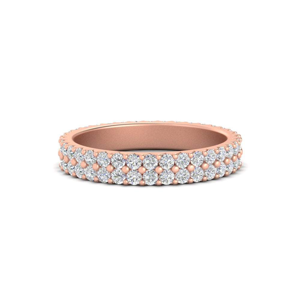 Double Row Lab Diamond Eternity Band Ring