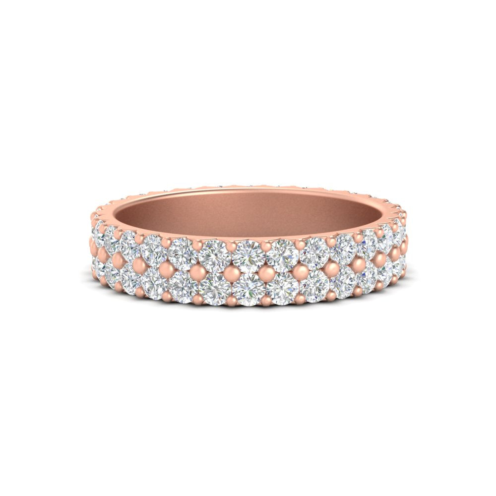 Double Row Lab Diamond Eternity Band Ring