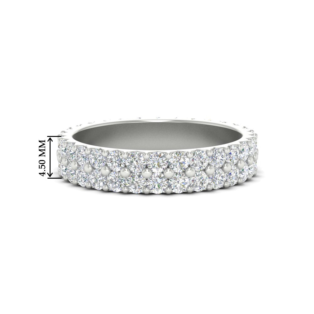 Double Row Lab Diamond Eternity Band Ring