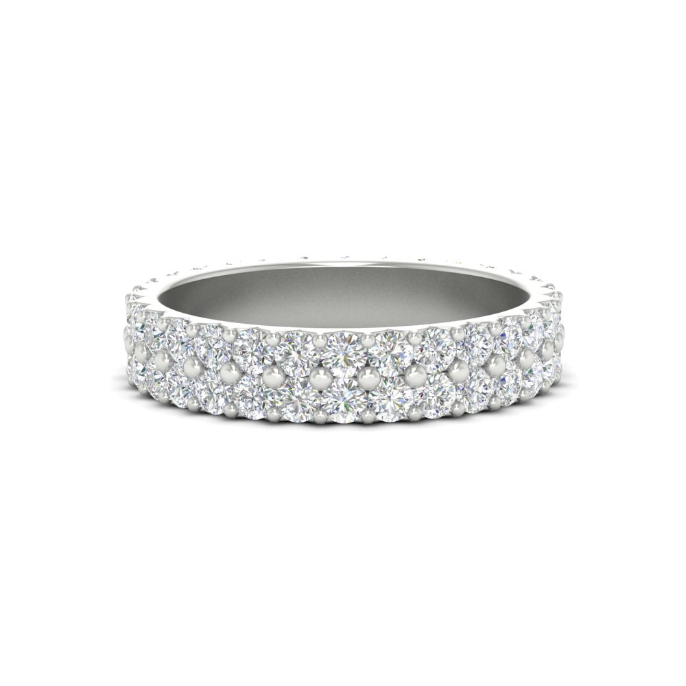 Double Row Lab Diamond Eternity Band Ring