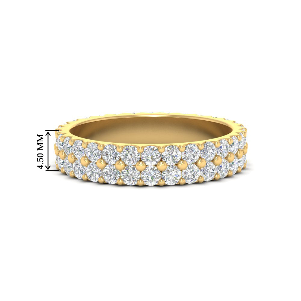 Double Row Lab Diamond Eternity Band Ring