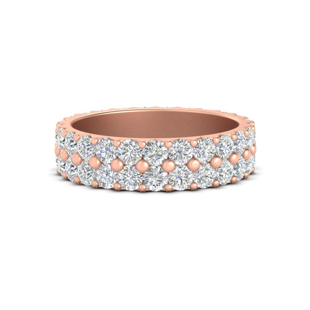 Double Row Lab Diamond Eternity Band Ring