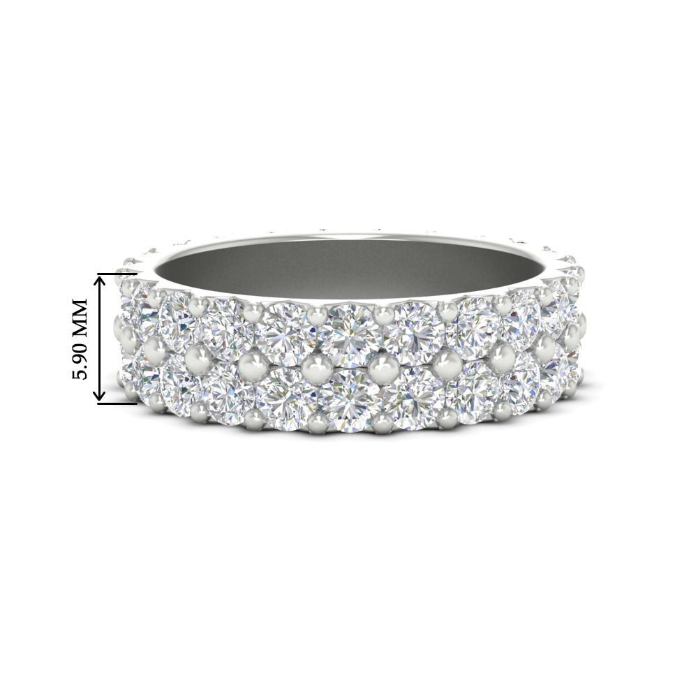 Double Row Lab Diamond Eternity Band Ring