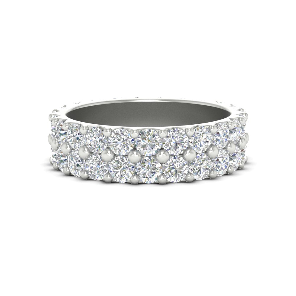 Double Row Lab Diamond Eternity Band Ring