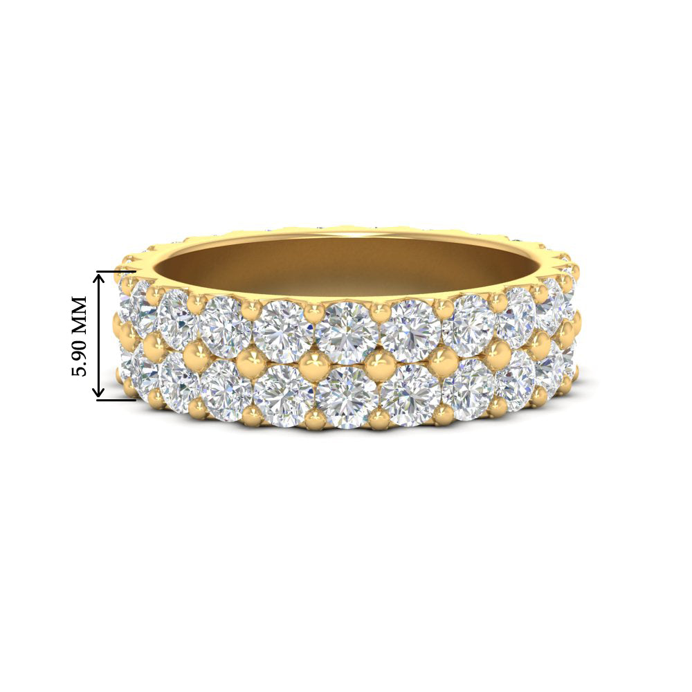 Double Row Lab Diamond Eternity Band Ring