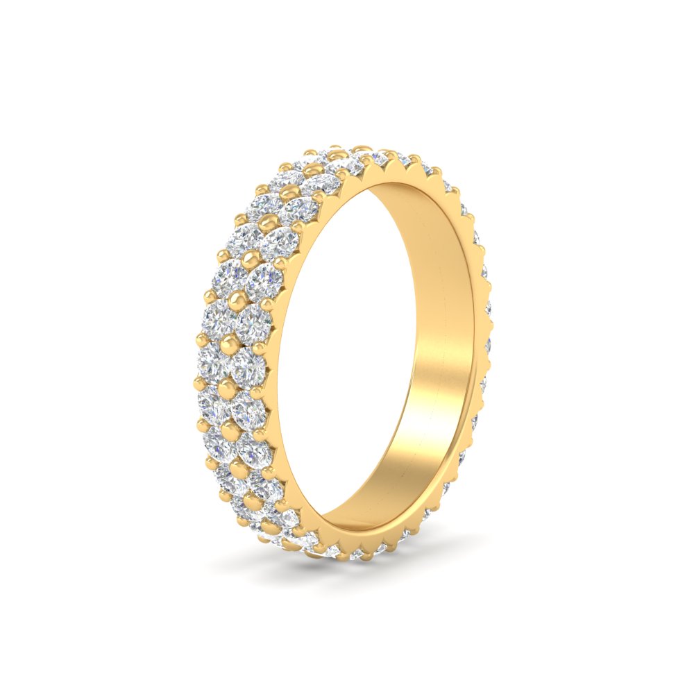 Double Row Lab Diamond Eternity Band Ring