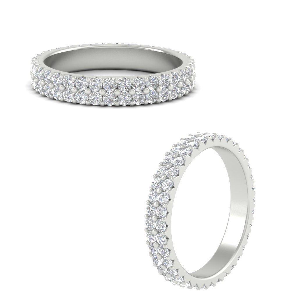 Double Row Lab Diamond Eternity Band Ring