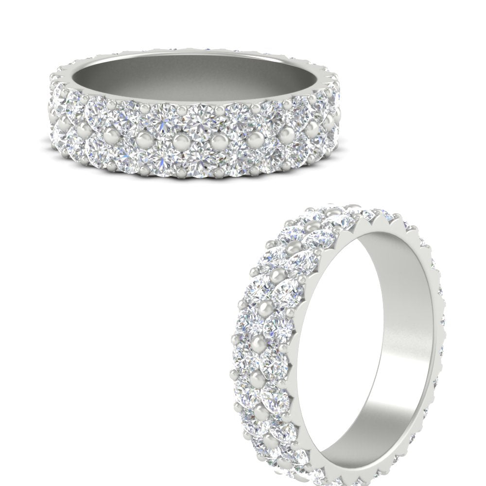 Double Row Lab Diamond Eternity Band Ring