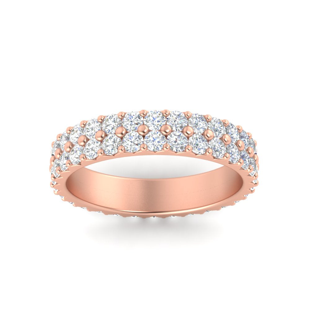 Double Row Lab Diamond Eternity Band Ring