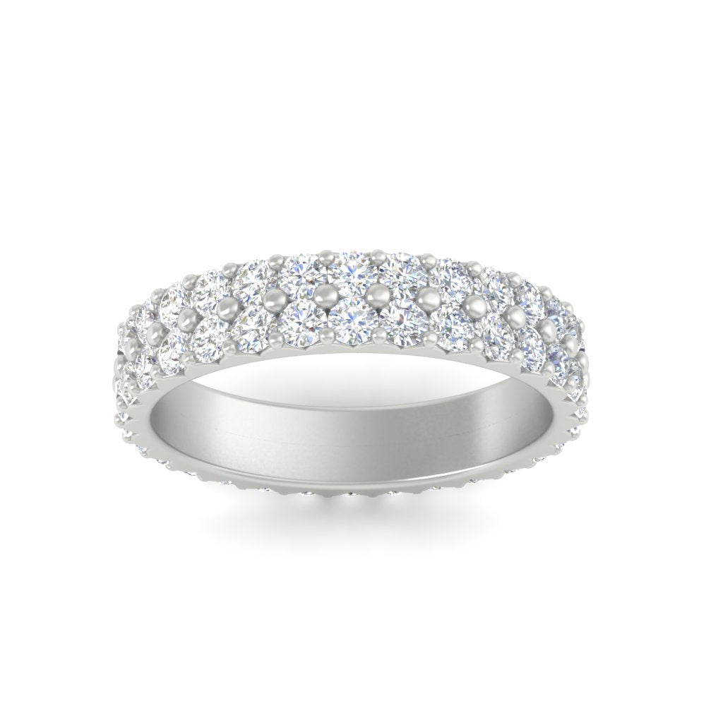 Double Row Lab Diamond Eternity Band Ring