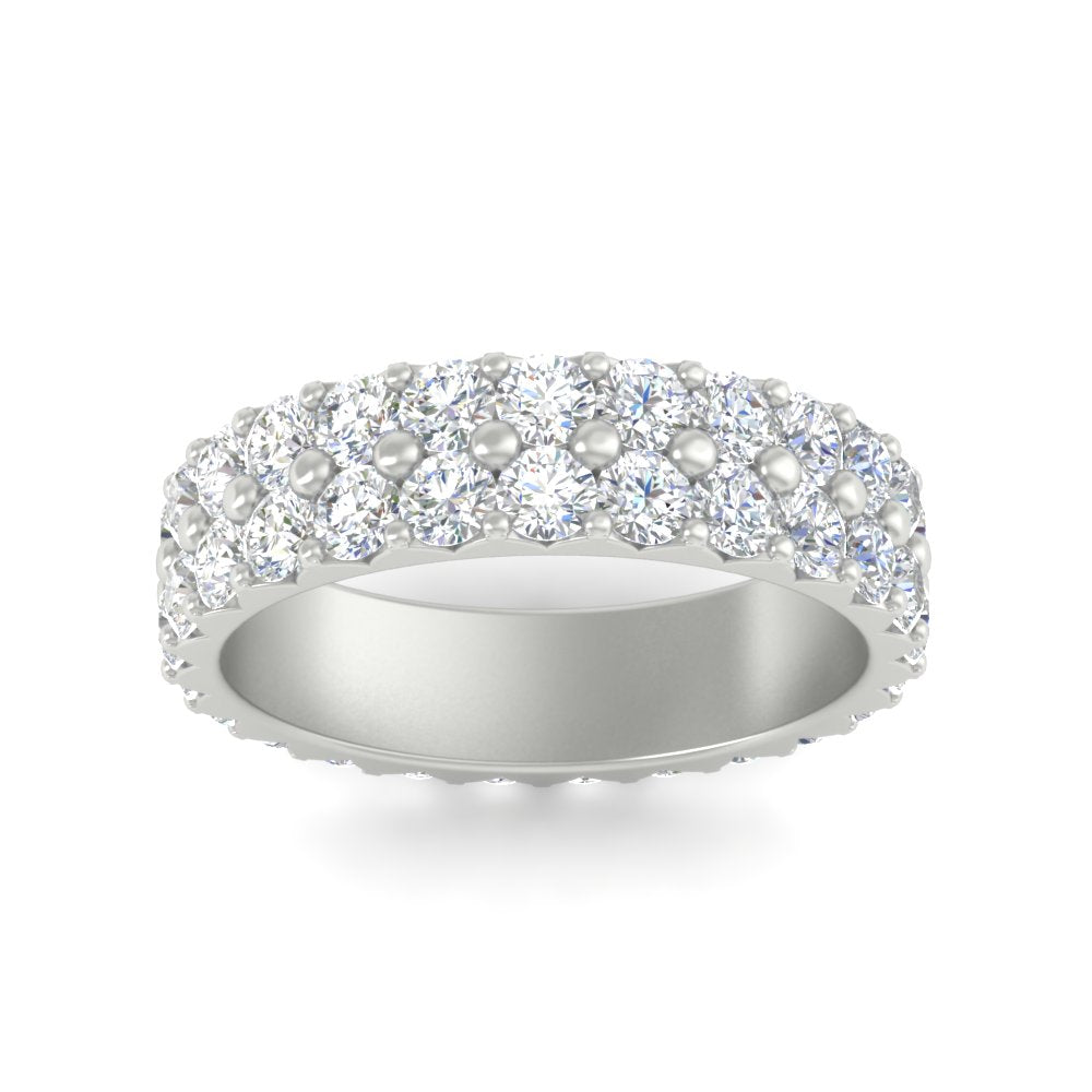 Double Row Lab Diamond Eternity Band Ring