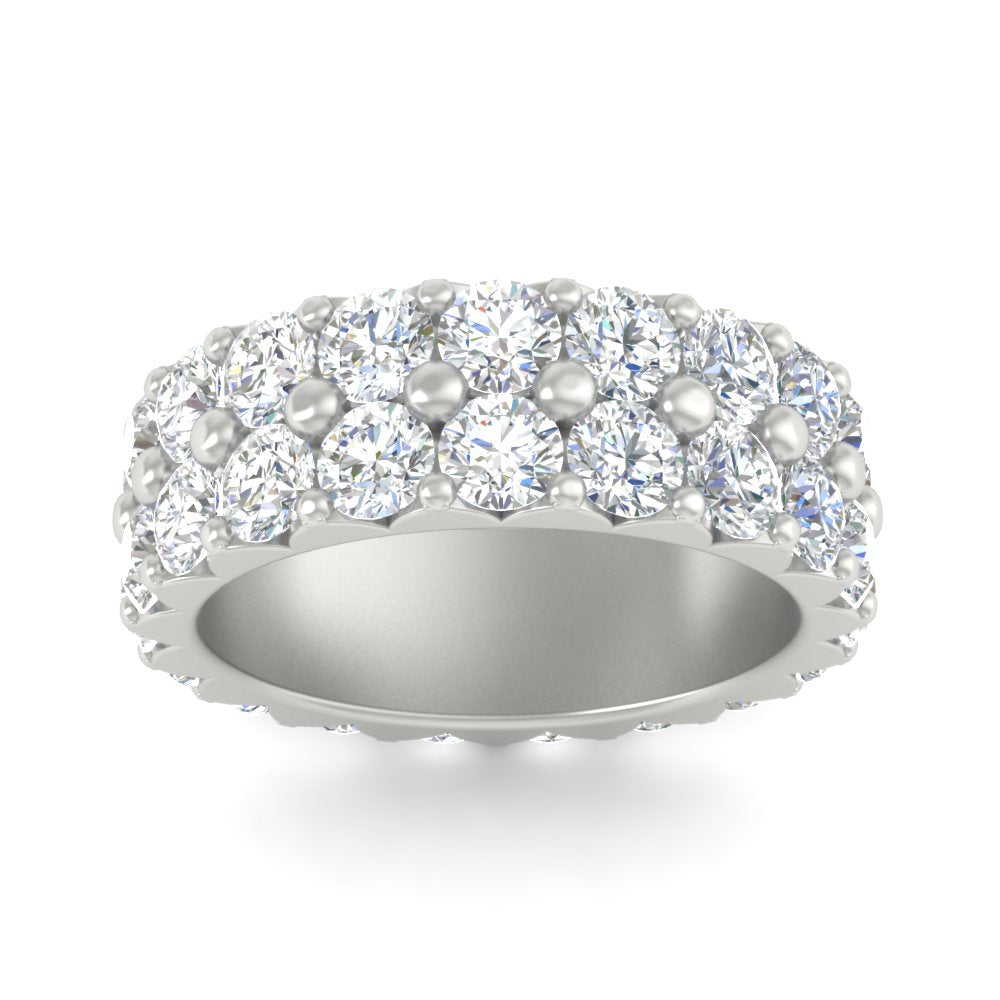 Double Row Lab Diamond Eternity Band Ring