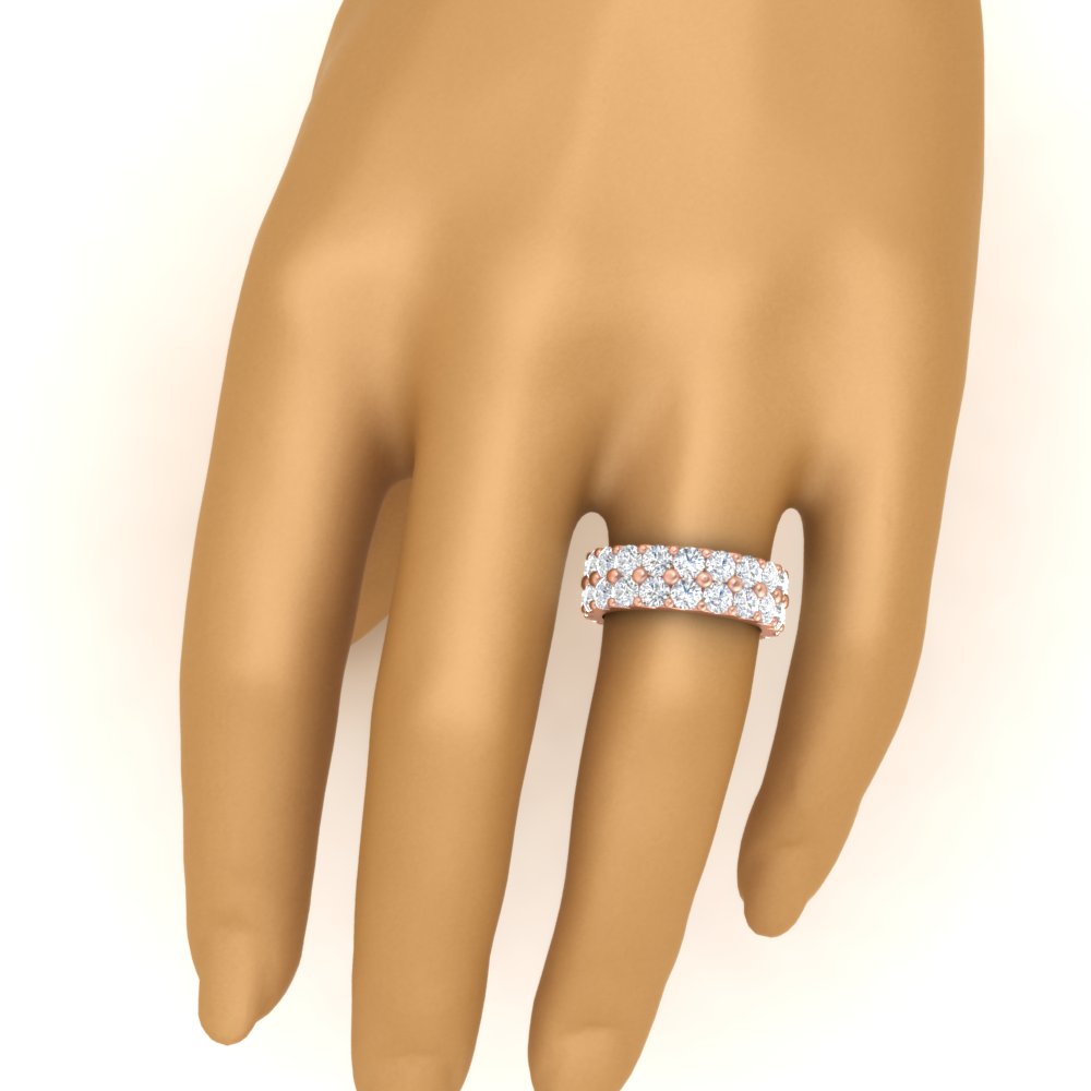 Double Row Lab Diamond Eternity Band Ring