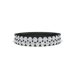 Load image into Gallery viewer, 0.93 Ct. Two Row Round Diamond Half Eternity Ring 14K Gold
