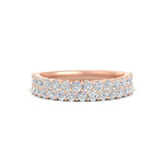 Load image into Gallery viewer, 0.93 Ct. Two Row Round Diamond Half Eternity Ring 14K Gold
