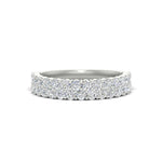 Load image into Gallery viewer, 0.93 Ct. Two Row Round Diamond Half Eternity Ring 14K Gold
