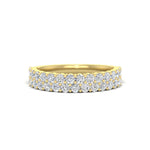 Load image into Gallery viewer, 0.93 Ct. Two Row Round Diamond Half Eternity Ring 14K Gold
