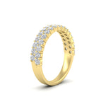 Load image into Gallery viewer, 0.93 Ct. Two Row Round Diamond Half Eternity Ring 14K Gold

