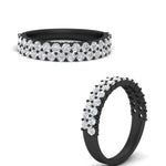 Load image into Gallery viewer, 0.93 Ct. Two Row Round Diamond Half Eternity Ring 14K Gold
