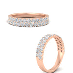 Load image into Gallery viewer, 0.93 Ct. Two Row Round Diamond Half Eternity Ring 14K Gold
