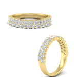 Load image into Gallery viewer, 0.93 Ct. Two Row Round Diamond Half Eternity Ring 14K Gold
