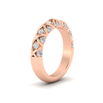 Load image into Gallery viewer, XOXO Half Eternity 0.60 Ct. Round Diamond Wedding Band 14K Gold
