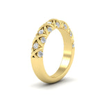 Load image into Gallery viewer, XOXO Half Eternity 0.60 Ct. Round Diamond Wedding Band 14K Gold
