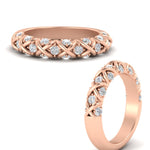 Load image into Gallery viewer, XOXO Half Eternity 0.60 Ct. Round Diamond Wedding Band 14K Gold
