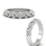Load image into Gallery viewer, XOXO Half Eternity 0.60 Ct. Round Diamond Wedding Band 14K Gold
