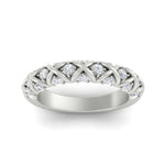 Load image into Gallery viewer, XOXO Half Eternity 0.60 Ct. Round Diamond Wedding Band 14K Gold
