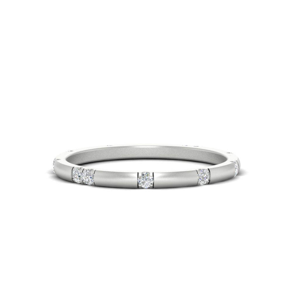 Dainty Minimal 0.16 Ct. Lab Diamond Classic Wedding Band 14K Gold