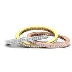 Load image into Gallery viewer, Tri Color Pave 0.90 Ct. Round Diamond Interlocking Eternity Bands 14K Gold
