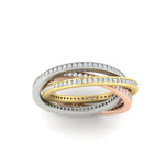 Load image into Gallery viewer, Tri Color Pave 0.90 Ct. Round Diamond Interlocking Eternity Bands 14K Gold
