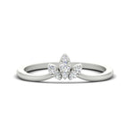 Load image into Gallery viewer, Floral Chevron 0.10 Ct. Round Diamond Anniversary Band 14K Gold
