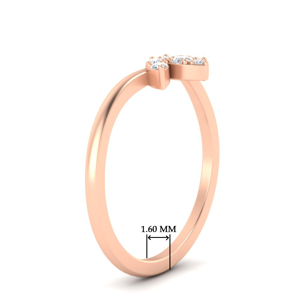 Floral Chevron 0.10 Ct. Round Diamond Anniversary Band 14K Gold