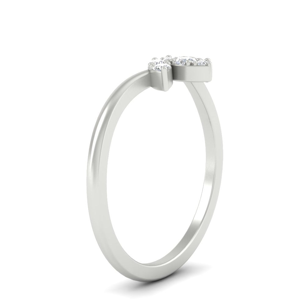 Floral Chevron 0.10 Ct. Round Diamond Anniversary Band 14K Gold