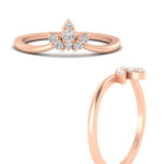 Load image into Gallery viewer, Floral Chevron 0.10 Ct. Round Diamond Anniversary Band 14K Gold

