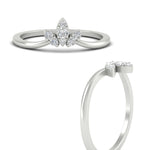 Load image into Gallery viewer, Floral Chevron 0.10 Ct. Round Diamond Anniversary Band 14K Gold
